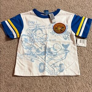 Kids Tigger Racing Blue and White T-Shirt NWT Vintage